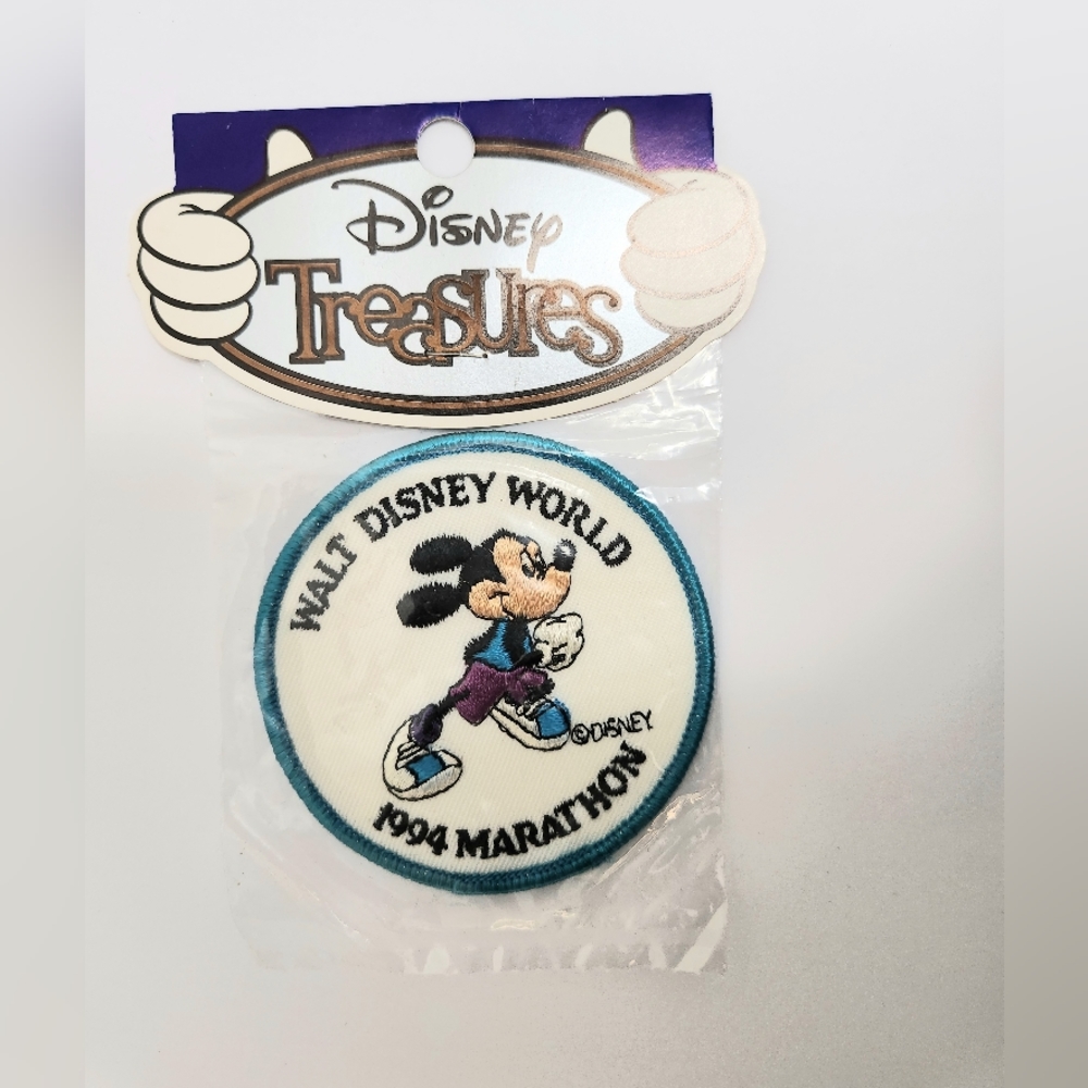 NEW RARE VTG 1994 Walt Disney World Marathon Iron On Patch Mickey NOS NIB
